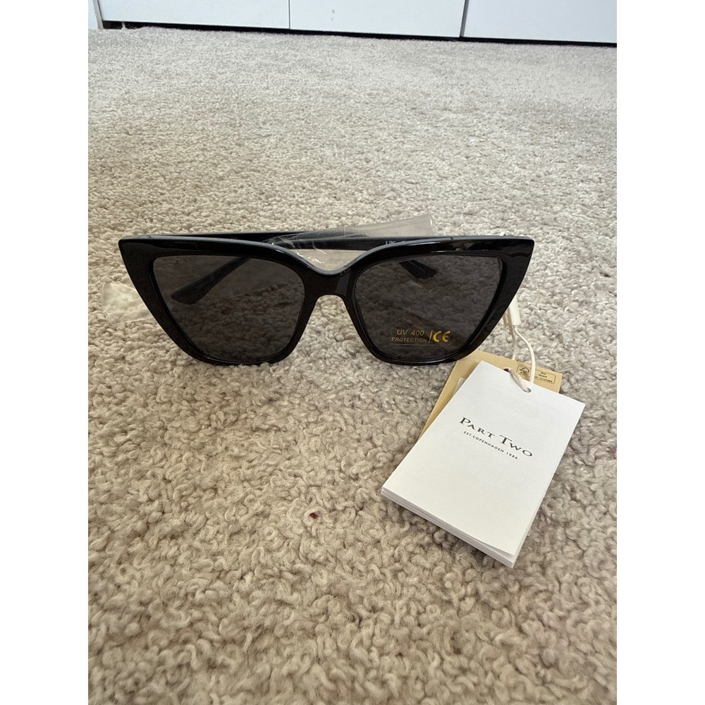 Part Two Copenhagen Black Cat Eye Sunglasses UV 400 Protection New with Tags